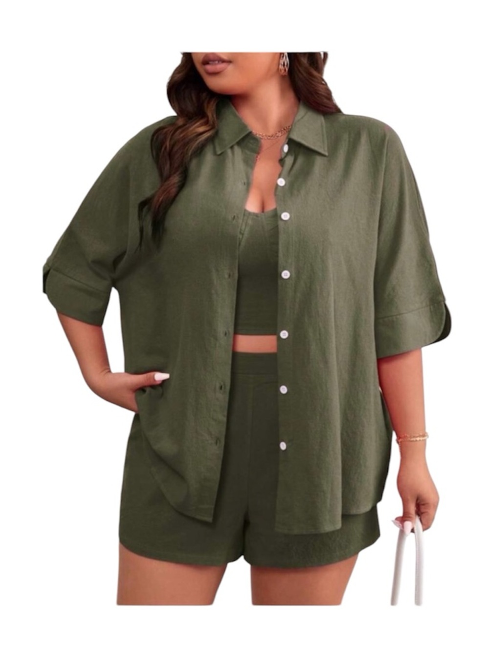 Olive Green Women's 3 piece coordinating set in size medium